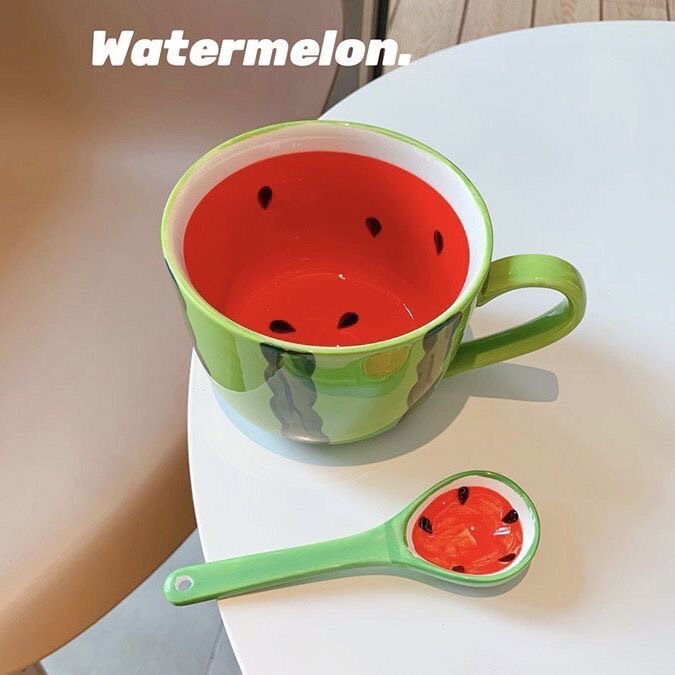 Xícara de melancia xícara de cerâmica de alto valor criativa de frutas xícara de café