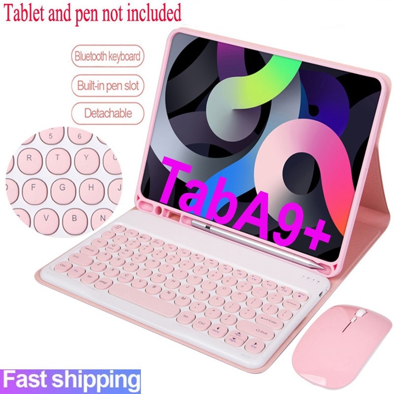 Teclado para Samsung Galaxy Tab A8 A9 Plus S9 FE S9 Tablet sem fio Bluetooth Keyboard Case Capa para S6 Lite 10.4 2024 2020 SM-P610 P615 P613 P617 P619 mouse Capa Casos