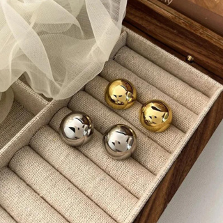 Brincos Hemisféricos de Moda High-End Glossy em Oferta na Shopee