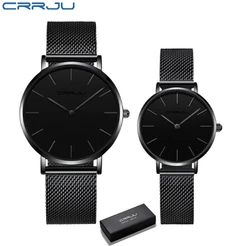 CRRJU Relógios De Casal Marca De Luxo Moda Ultra Fina Discagem Simples De Lazer Negócios Esportivos Quartzo À Prova D'água 2185 C