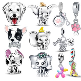 Berloque Animais Bonitos Em Forma De Prata 925 Encanta Pata Cachorro Elefante Gato Contas De Encanto Para Pulseira PAN