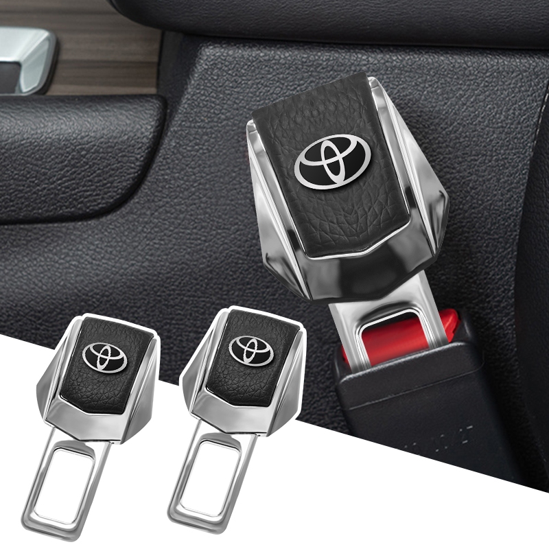 1pcs/2pcs Cinto De Segurança Metálico Para Carro Fivela De Travamento Do Advertência Toyota Corolla Yaris Aygo Prius RAV4 Camry Auris