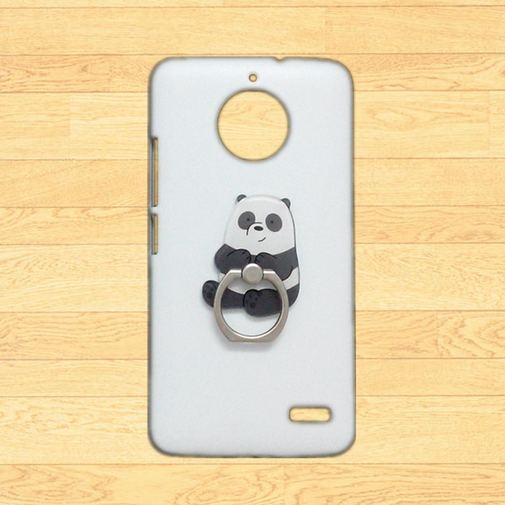 Para Motorola Moto E4 G5 G5s C Plus E2 G2 X4 G4 Play M X Style Pure Edition Z2 3D Bonito Sentar Panda Anel De Dedo
