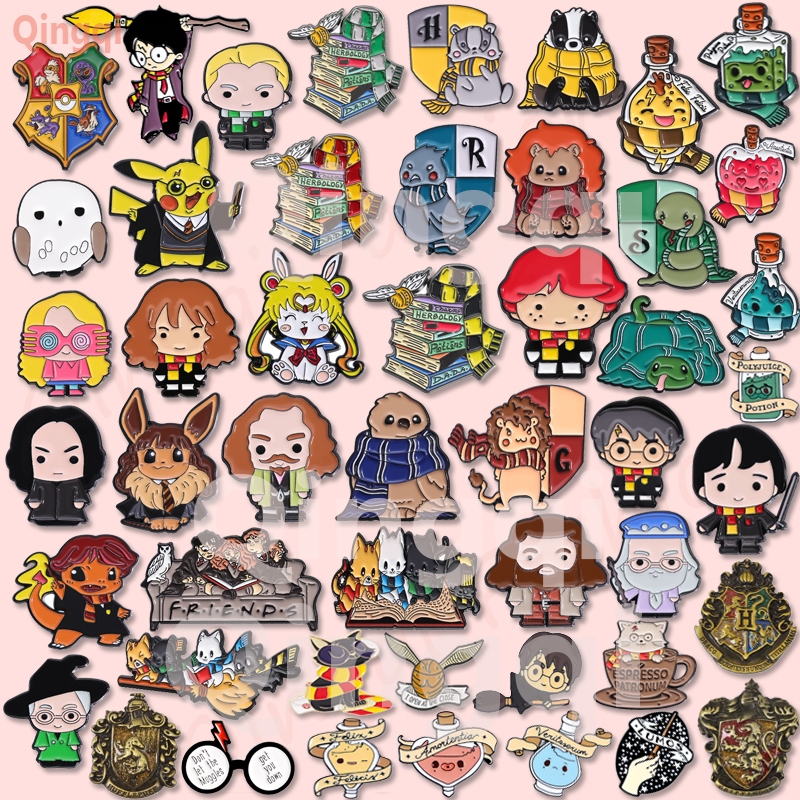 100 Estilos Harry Magic Academy Alfinetes De Esmalte Broches De Feiticeiro Mágico Fase Lua Broche Lapela Crachás Filme Jóias Presentes Acessórios Presente