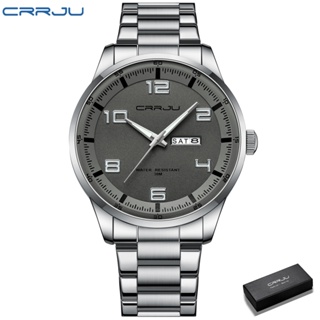 Relógio Masculino CRRJU Marca Original Luminosa Mão Digital Criativo Discador Aço Inoxidável Casual Esportes Quartzo Impermeável 5005 em Oferta na Shopee