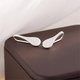 Novo Estilo Brincos de Prata Exclusivo 925 Sterling Brincos de Prata Moda Temperamento Geométrico Brincos em Forma de Gota d'Água Geométrica Brincos de Prata Simples Brincos de Gota d' Água Escovada CE021