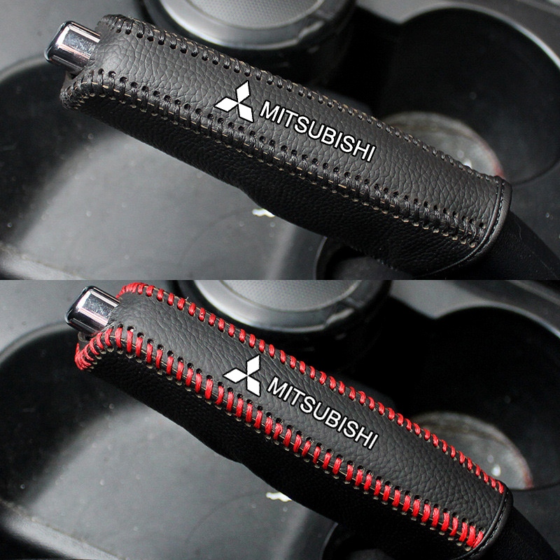 Adequado Para Mitsubishi X-pander Lancer Pajero L200 L300 Triton Galant Automotive Lychee Textured Leather Cosido À Mão Capas De Freio De