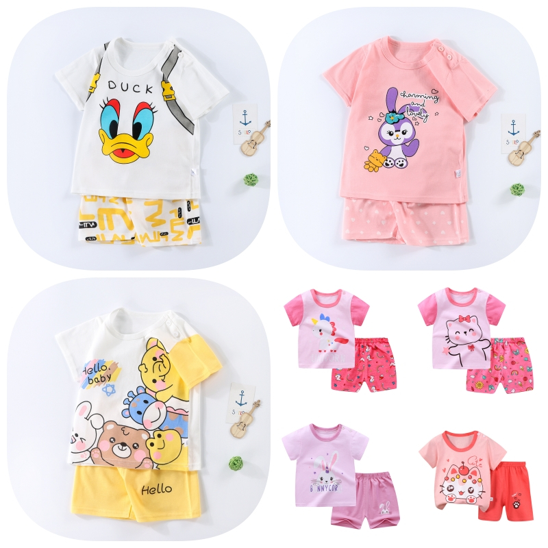 Bebê Meninas Casual Cartoon Minnie Camiseta + Shorts 2 Unidades/Conjunto Roupas De Unicórnio Pijamas