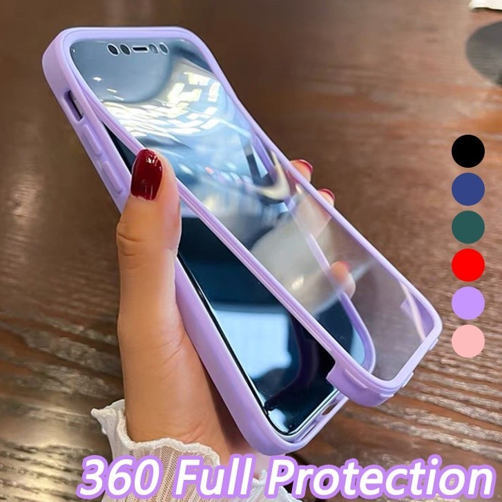 Deluxe 360 Transparente Pacote Completo Capa Fosca Resistente A Queda Para iPhone 11 12 13 14 15 Pro Max Plus X XS XR 7 8 SE2020 Protetor Frontal Flexível