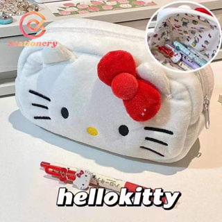 Sanrio Hello Kitty Estojo De Lápis De Desenho Animado Kulomi Melody Saco Pelúcia De Grande Capacidade De Maquiagem em Oferta na Shopee