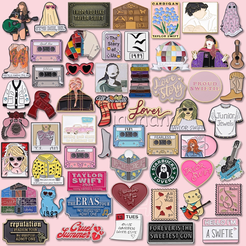 Taylor Swift Esmalte Pino Broches Álbum De Música Amor História Broche Fita CD Pinos Lapela Emblemas Mochila Acessórios 