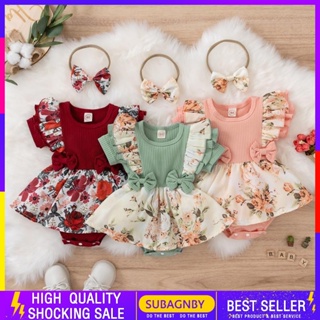 Conjunto De Vestidos Para Bebês Meninas Romper Floral Impressão Ruffle Jumpsuits Baby Girl Outfits De Bebê Com Fita De Cabeça Roupas em Oferta na Shopee