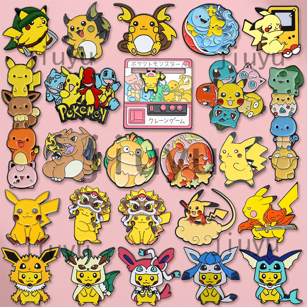 100 Estilos Pok É Mon Series Broche Fofo Pikachu Esmalte De Bolso Alfinete Monstruoso Punk Gengar Broches Jóias Acessórios Presentes em Oferta na Shopee