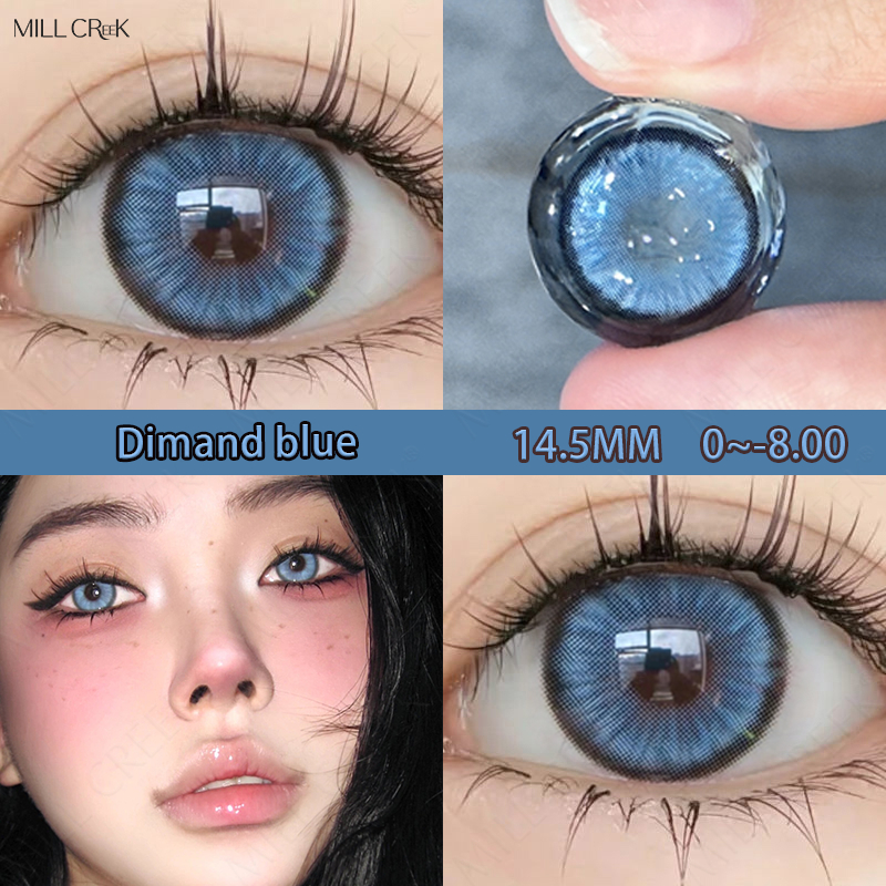 Lentes De Contato Coloridas Naturais De Diâmetro Grande/2 Peças Annual 14.2mm Lentes de Contacto Azuis Natural Bela Pupila em Oferta na Shopee