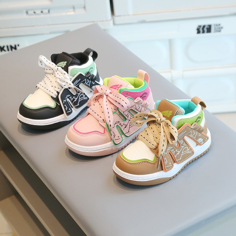 Tênis Infantil Tênis casuais de cano alto para Meninos Moda de sapatos infantis para meninas leve e macio