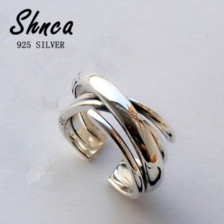 Punk 925 Sterling Silver Glossy Irregular Multi-Layer Fêmea Anel Aberto XR141 em Oferta na Shopee