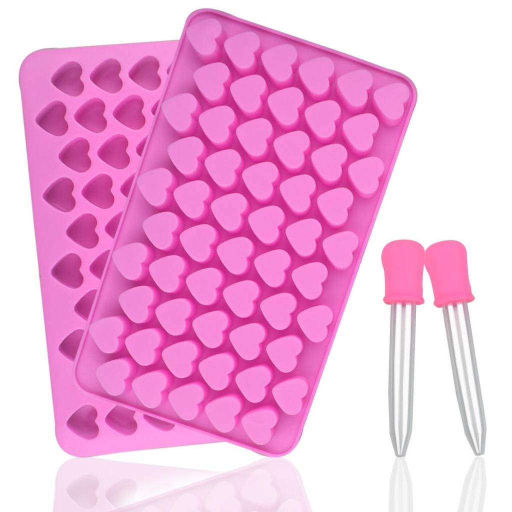 2 Pacotes De Moldes De Silicone Mini Coração Com 2 Gotas De Gelo Goma Para Assar Sabonete De Chocolate Geléia De Bolo De Geleia Ic em Oferta na Shopee