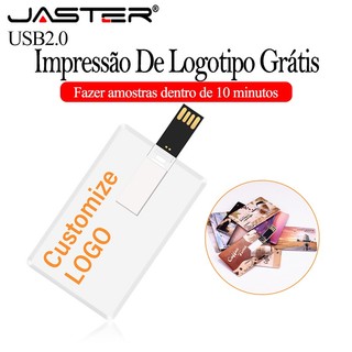 Cartão JASTER USB Flash Drives 128GB Pen Drive Personalizado Gratuito 64GB Creative Gift Pendrive 32GB Com Memória De Co
