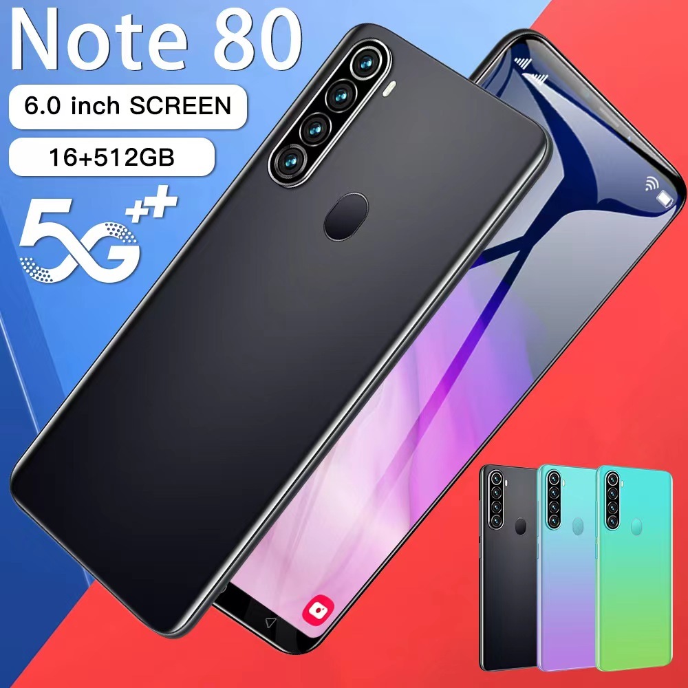 Cheap phone Note80 smartphone 5.8 Pol 6GB RAM 128GB ROM dual SIM phone