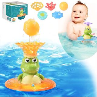 Brinquedos De Banho De Crocodilo Para Bebês Pré-Escolar Com Luz LED Flutuantes Pulverizado...