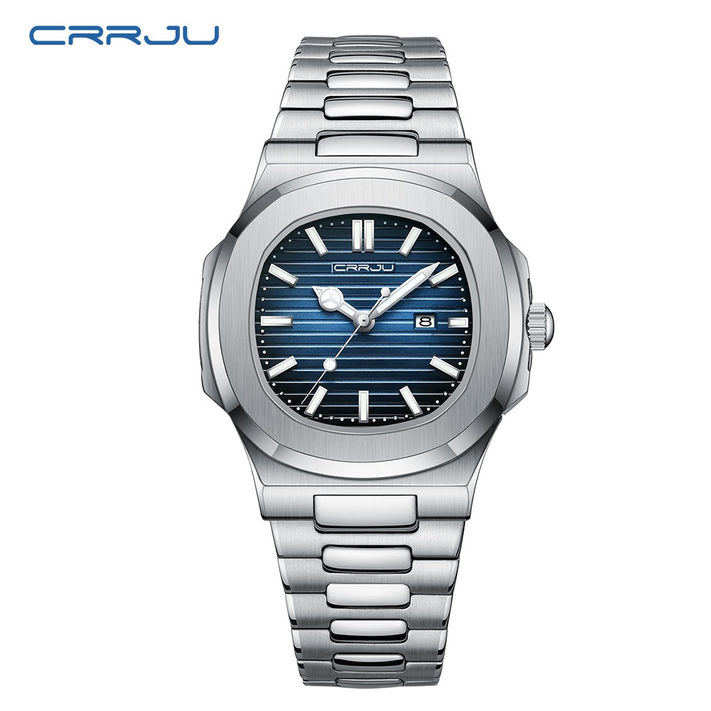 Novo CRRJU Relógios Homens Marca Original Ponteiro Luminoso De Aço Inoxidável À Prova D'água Casual Business Sports 5018 · foto 2