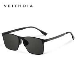 VEITHDIA Moda Masculina Quadrada Nylon Polarizado De Aço Inoxidável Óculos De Sol Com Proteção UV 8226