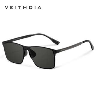 VEITHDIA Moda Masculina Quadrada Nylon Polarizado De Aço Inoxidável Óculos De Sol Com Proteção UV 8226 em Oferta na Shopee