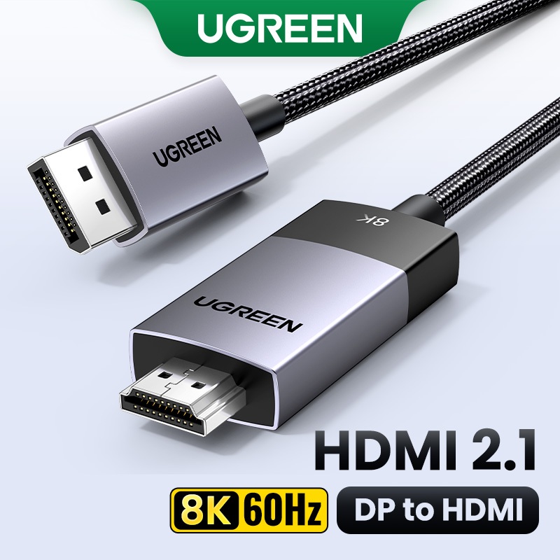Cabo De Liga De Alumínio Ugreen 4K 60Hz DP Para HDMI 3D HDR Trançado De Nylon Monitor HDTV Projector Portátil Macbook em Oferta na Shopee