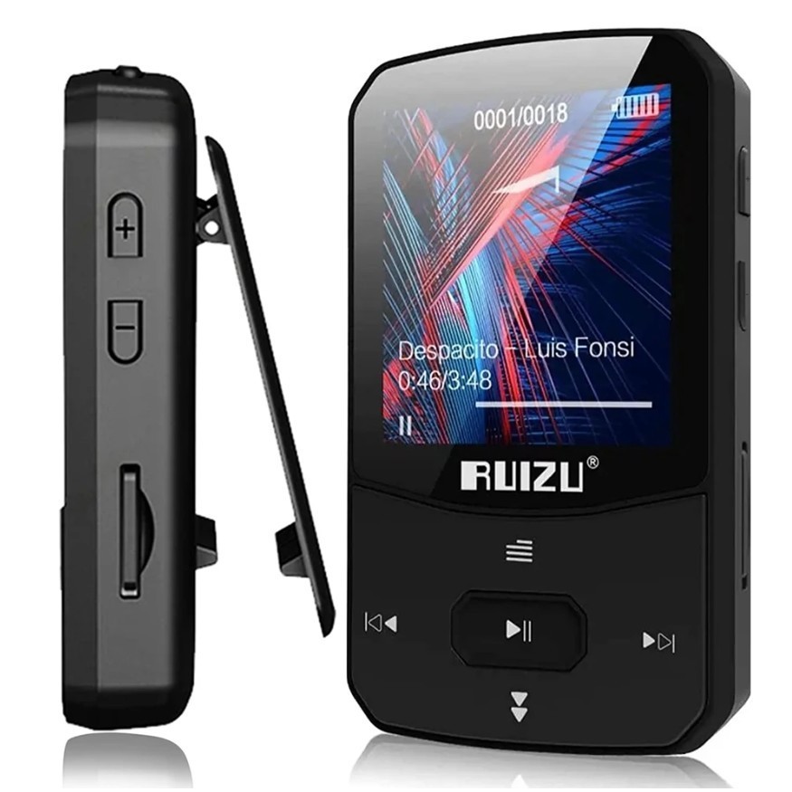 RUIZU X52 Bluetooth Sports MP3 Player Mini Clip Suporte Walkman Cartão TF FM Rádio Gravação EBook Pedômetro em Oferta na Shopee
