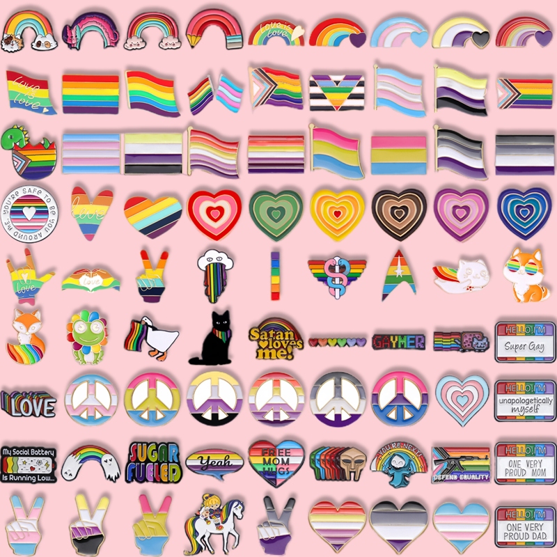 100 Estilos Broche De Moda Esmalte Série Arco-Íris Acessórios Jóias Presente LGBT Mochila Crachá em Oferta na Shopee