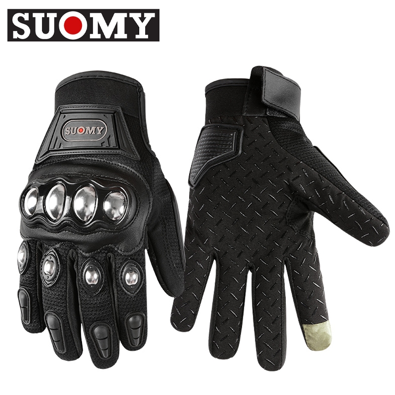 Suomy Luvas De Motocicleta Concha De Aço Inoxidável Verão Respirável Moto Motocross Tela Toque Corrida Bicicleta Equipam