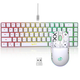 Teclado E mouse Rato De Jogos White Rgb 3600dpi Recarregável Original HXSJ T90 De Alta Velocidade 2.4G em Oferta na Shopee