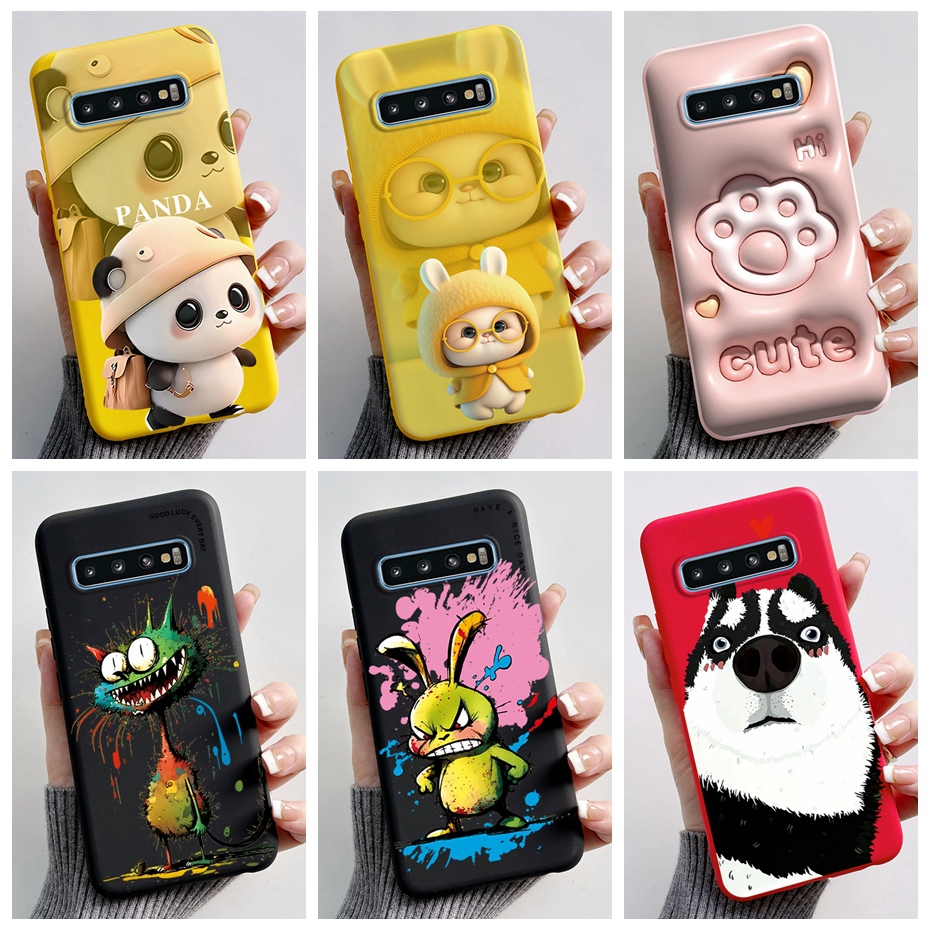 Para Samsung Galaxy S10/S10 Plus/S10e Lovely Rabbit Panda Impressão De Geléia De Coelho Caixa De Silicone Macia TPU em Oferta na Shopee