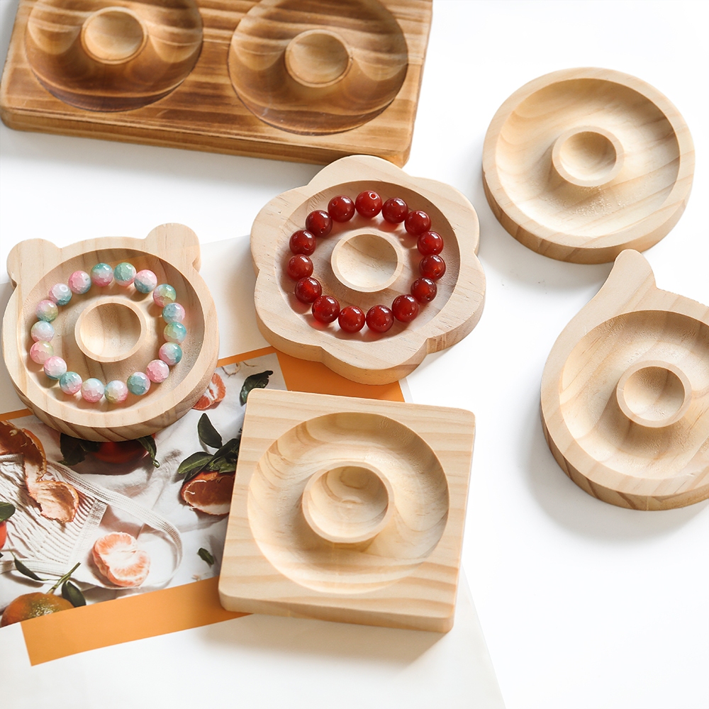 St. kunkka Bandeja de madeira maciça para fabricação de braceletes de tábua com contas de bricolage