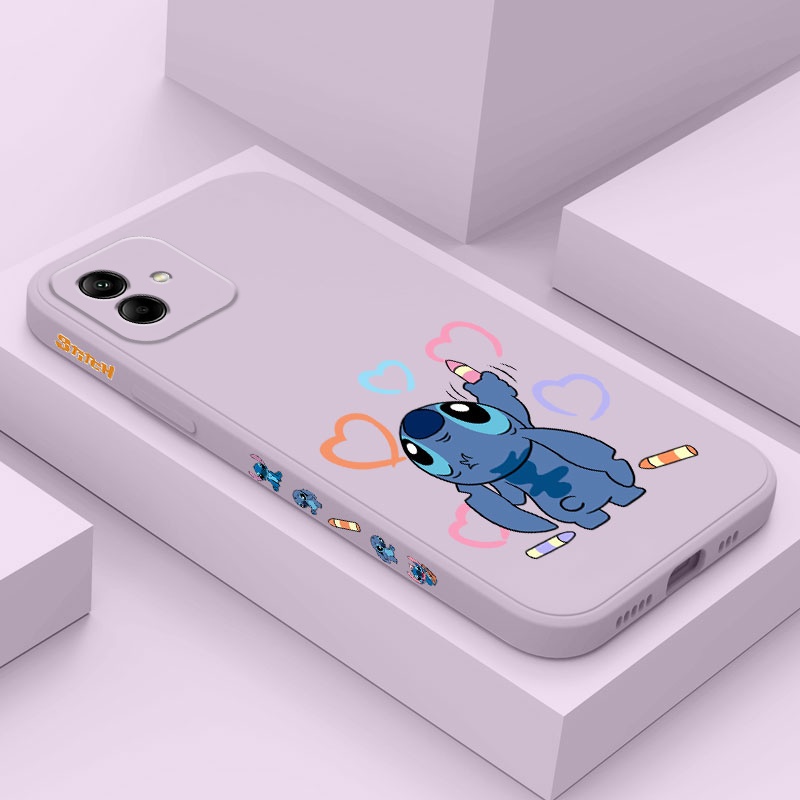 Capa Para Telefone Rainbow Monster Samsung Galaxy A15 A25 A35 A55 A05 A05S 4G 5G De Silicone Líquido Com Padrão Lateral