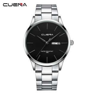 CUENA Relógios Masculinos Originais Marca De Moda Aço Inoxidável Clássico Casual Simples 40cm Discagem Unisexo Estilo Empresarial Quartzo Analógico À Prova D