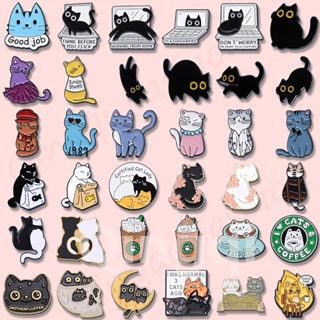 Engraçado Broche De Esmalte De Gato Cartoon Crachás Mochila De Animais Acessórios De Roupas Presentes em Oferta na Shopee