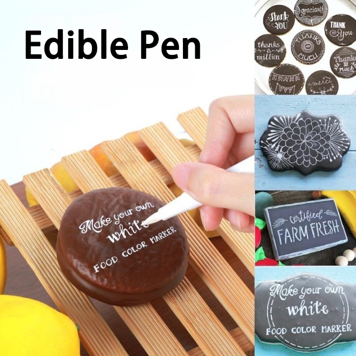 Marcadores Comestíveis Brancos Para Decoração De Biscoitos , Ponta Lisa Alimentos Gourmet Writer for Chocolat Fondant em Oferta na Shopee