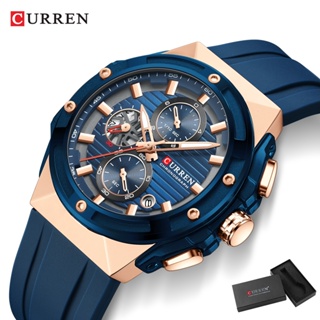 Novo Cronógrafo Original CURREN Relógios Masculinos À Prova D'água De Silicone De Discagem Grande Casual De Quartzo Analógico 8462 em Oferta na Shopee