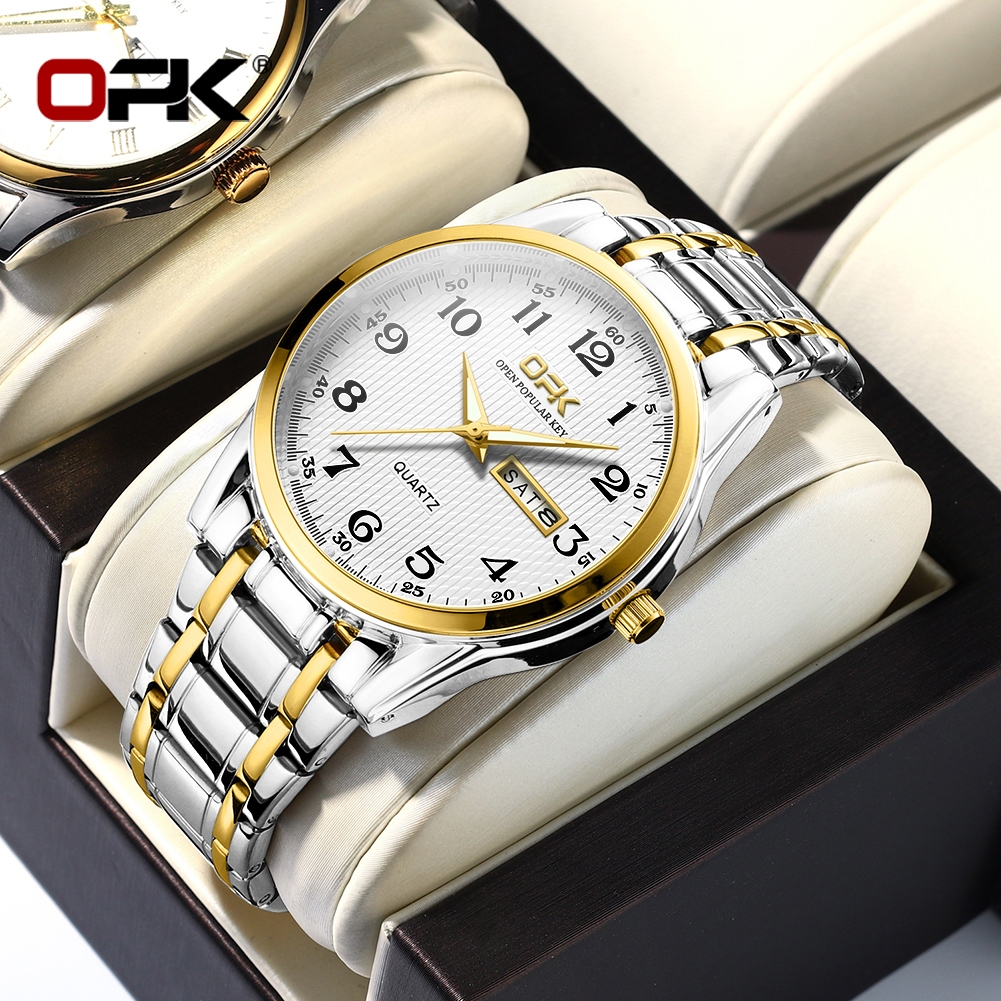 OLEVS 8110 Relógio Masculino À Prova D'água De Aço Inoxidável calendário Quartzo Confortável Moda simples e moderna Homens de Negócios Caixa gratuita - Watches