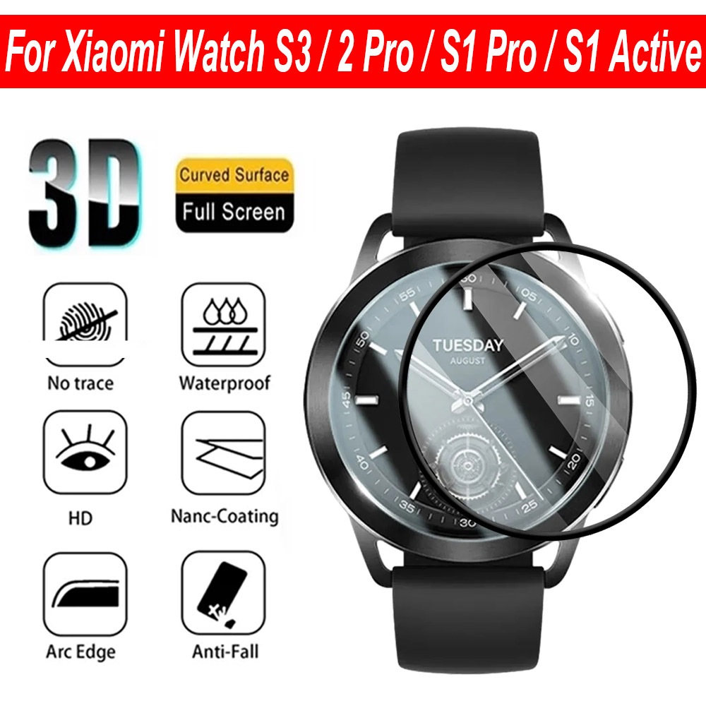 Película Protetora De Tela 3D Para Xiaomi Watch S5 / 5 / S4 / S3 / 2 / 2 Pro / S