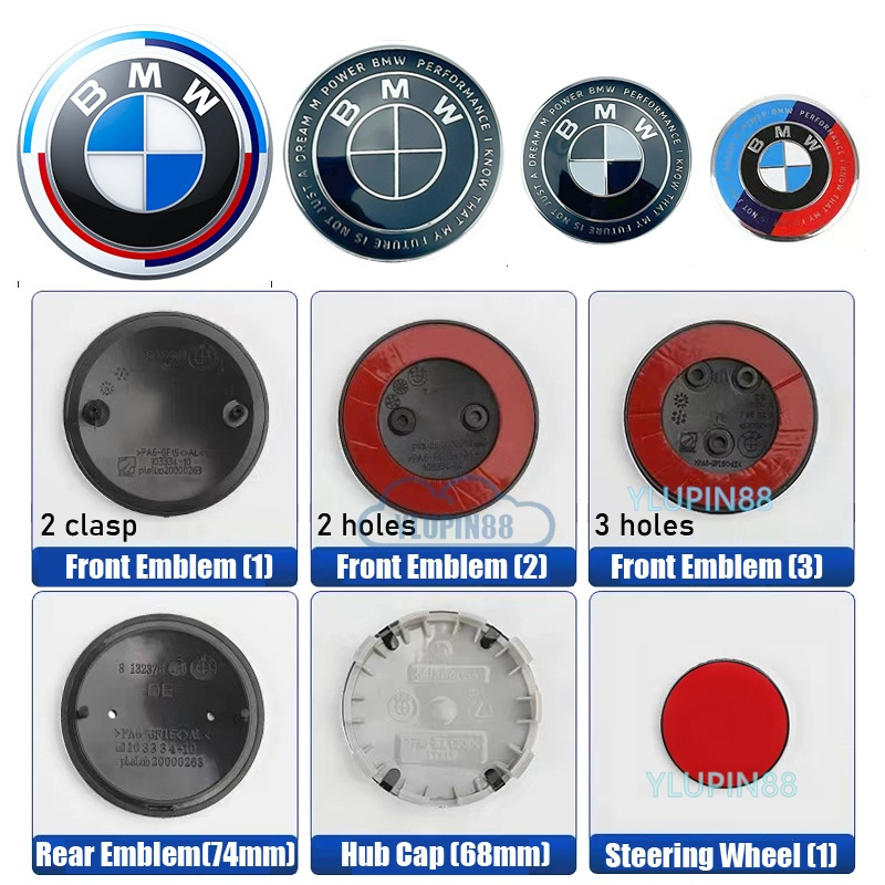 Novo 4pcs BMW 50th Anniversary Edition Kith Limited Edi Car Wheel Center Hub Cap Rim Cover