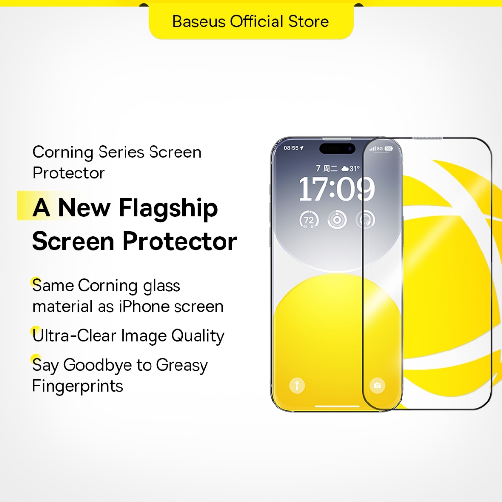 Baseus Corning Series Protetor De Tela De Vidro Temperado HD Com Filtro De Poeira Embutido Proteção De Privacidade em Oferta na Shopee