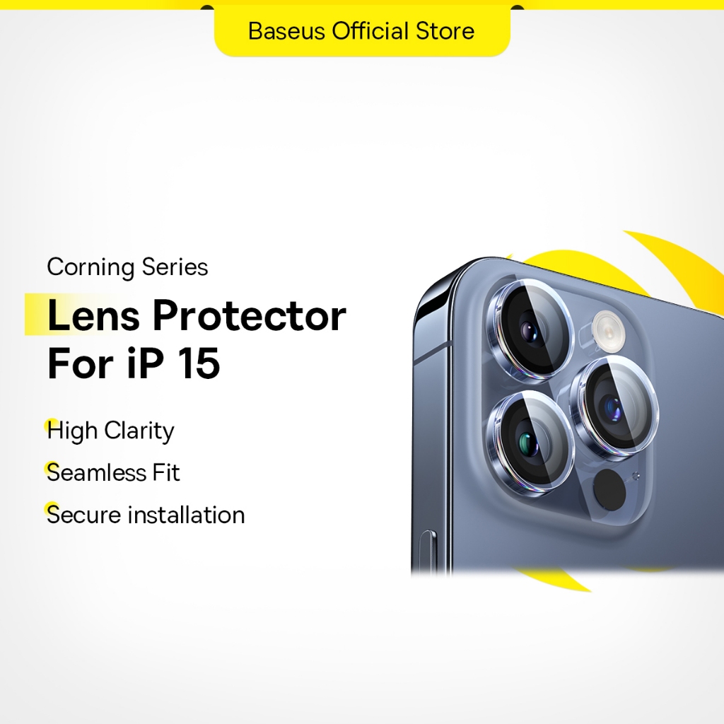 Baseus Protetor De Lente De Câmera Para IPhone 15 Pro Max Vidro Plus em Oferta na Shopee