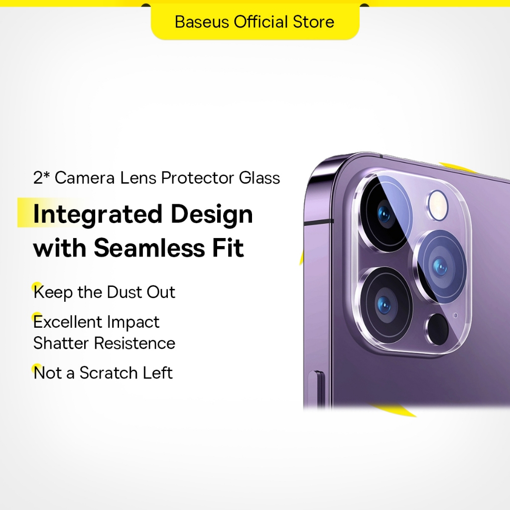Baseus 2Pcs Protetor De Lente De Câmera Para IPhone 15 Pro Max Vidro Temperado Completa em Oferta na Shopee