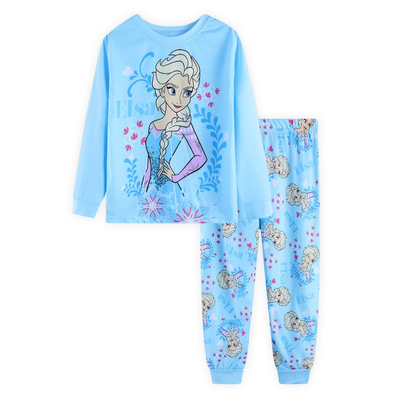 1-7 Anos Baby Girls Kids Cotton Pijamas Congelados T-Shirt + Pants Set