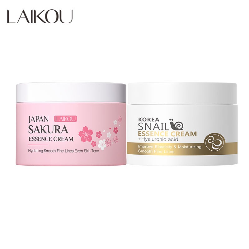 Sakura 2 Peças Creme Facial Hidratante LAIKOU Caracol Removedor De Rugas Cuidados Com A Pele - Beauty