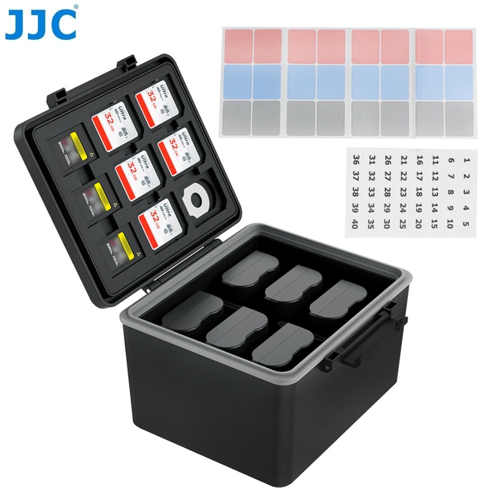 JJC Caixa De Bateria Para Câmera 2 Em 1 Com Slots De Cartão De Memória Extra Cartões SD XQD CF Tipo A B Battery and SD XQD CF Type A Type B Cards Case