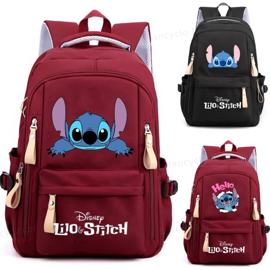 Stitch mochila leve e durável de grande capacidade para estudantes do ensino médio masculi...