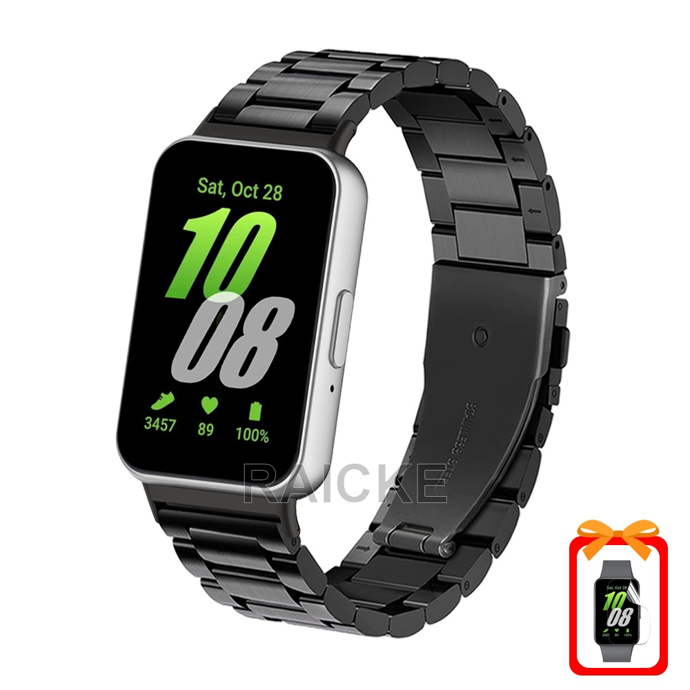 Pulseira Clássica De Metal De Aço Inoxidável Para Galaxy Fit 3 — imagem 2 de 2